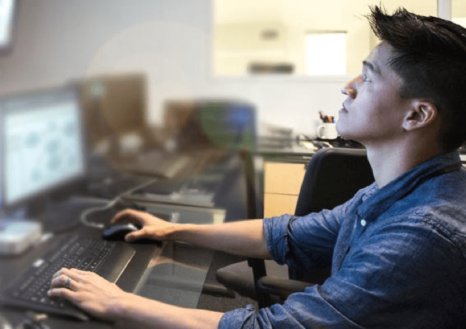 person using computer
