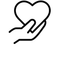 hand holding heart icon