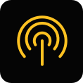 wired optical and wireless communication icon