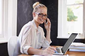 A medical billing specialist working remotely and coding from home