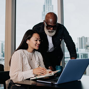 diverse group of employees in the workplace 