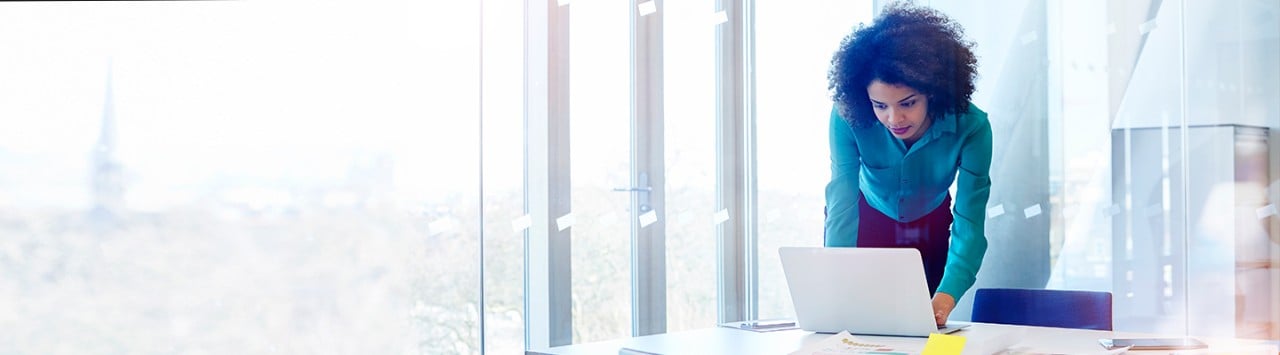 woman on laptop computer in office